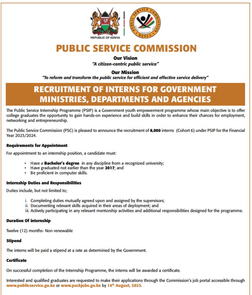 Public Service Commission Internships 2023: Latest News And Updates